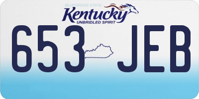 KY license plate 653JEB