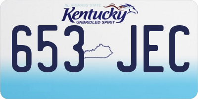 KY license plate 653JEC