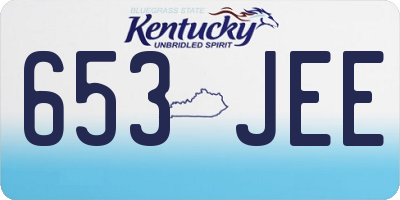 KY license plate 653JEE
