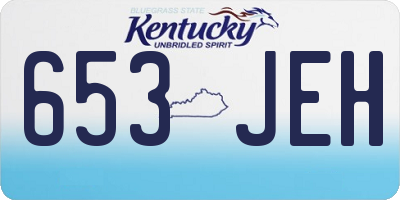 KY license plate 653JEH