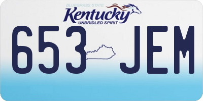 KY license plate 653JEM