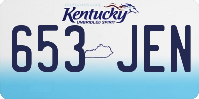 KY license plate 653JEN