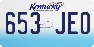 KY license plate 653JEO