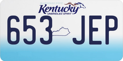 KY license plate 653JEP