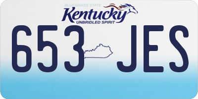 KY license plate 653JES