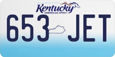 KY license plate 653JET