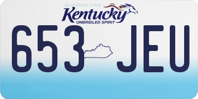KY license plate 653JEU