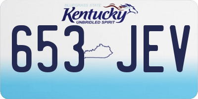KY license plate 653JEV