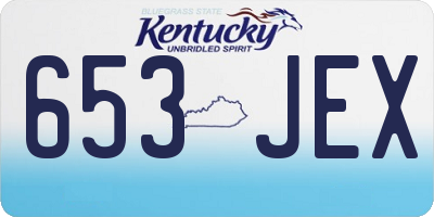 KY license plate 653JEX