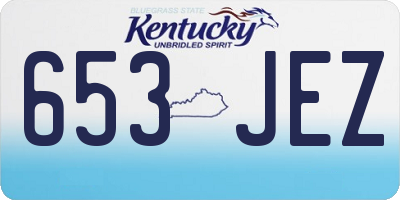 KY license plate 653JEZ