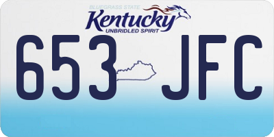 KY license plate 653JFC