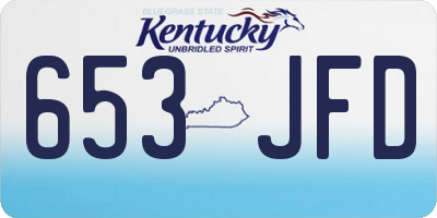 KY license plate 653JFD