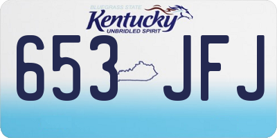 KY license plate 653JFJ