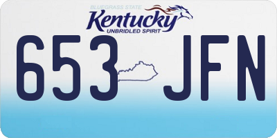 KY license plate 653JFN