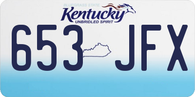 KY license plate 653JFX