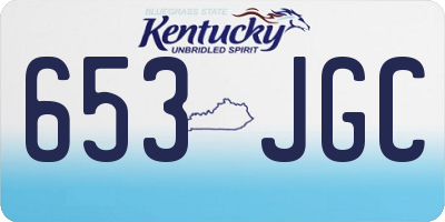 KY license plate 653JGC