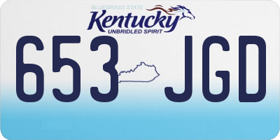 KY license plate 653JGD