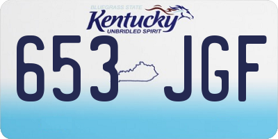 KY license plate 653JGF