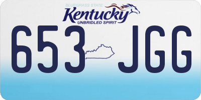 KY license plate 653JGG