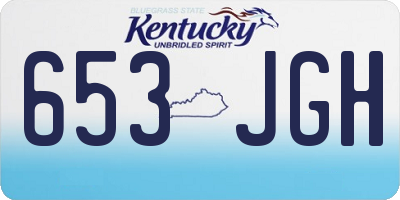 KY license plate 653JGH