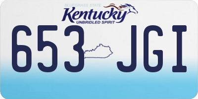 KY license plate 653JGI