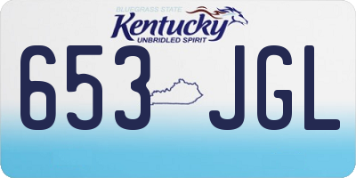 KY license plate 653JGL