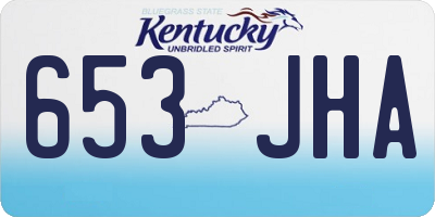 KY license plate 653JHA