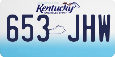 KY license plate 653JHW