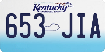 KY license plate 653JIA