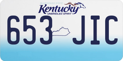 KY license plate 653JIC