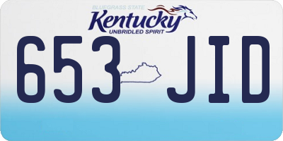 KY license plate 653JID