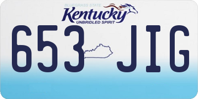 KY license plate 653JIG