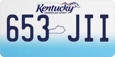 KY license plate 653JII