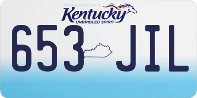 KY license plate 653JIL