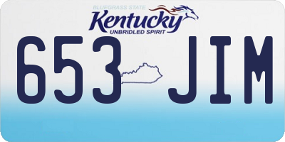 KY license plate 653JIM
