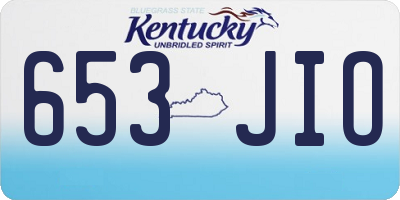 KY license plate 653JIO