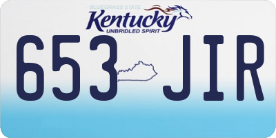 KY license plate 653JIR