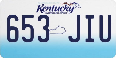 KY license plate 653JIU