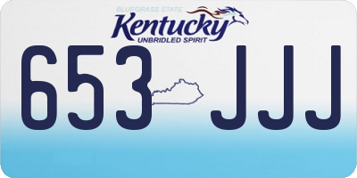 KY license plate 653JJJ