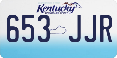 KY license plate 653JJR