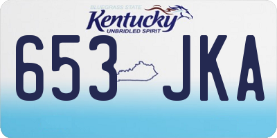 KY license plate 653JKA