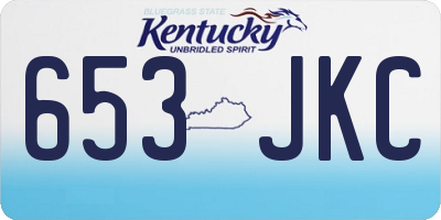 KY license plate 653JKC
