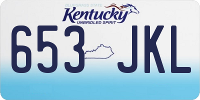 KY license plate 653JKL