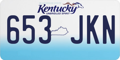 KY license plate 653JKN