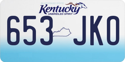 KY license plate 653JKO