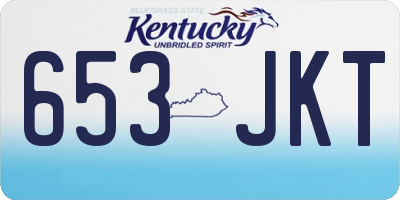 KY license plate 653JKT