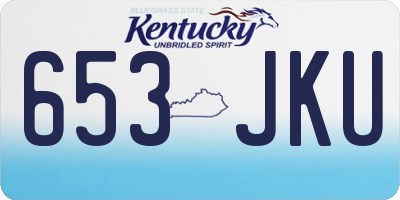 KY license plate 653JKU