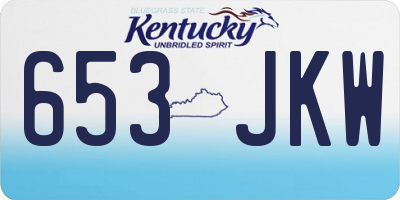 KY license plate 653JKW
