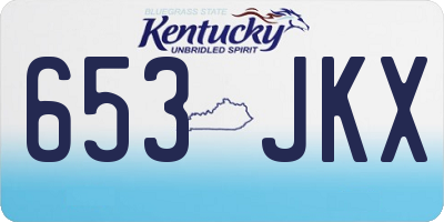 KY license plate 653JKX