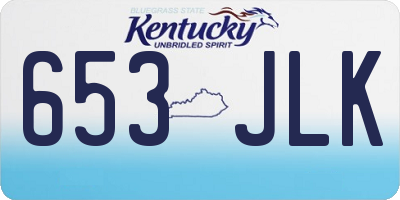 KY license plate 653JLK